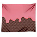 Strawberry Ice Cream Melted Print Tapestry