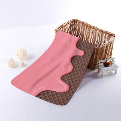 Strawberry Ice Cream Melted Print Towel