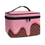 Strawberry Ice Cream Melted Print Travel Makeup Bag