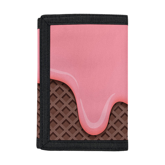 Strawberry Ice Cream Melted Print Trifold Wallet