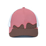 Strawberry Ice Cream Melted Print White Mesh Trucker Cap