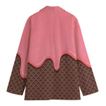 Strawberry Ice Cream Melted Print Women's Blazer