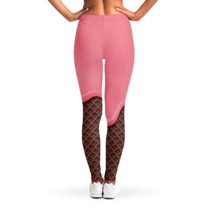 Strawberry Ice Cream Melted Print Women's Leggings