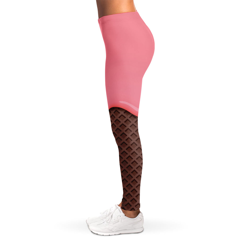 Strawberry Ice Cream Melted Print Women's Leggings