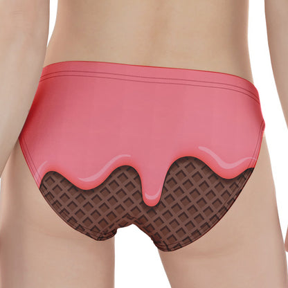 Strawberry Ice Cream Melted Print Women's Panties