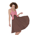 Strawberry Ice Cream Melted Print Sleeveless Knee Length Dress