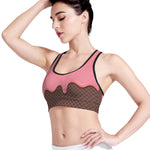 Strawberry Ice Cream Melted Print Women's Sports Bra