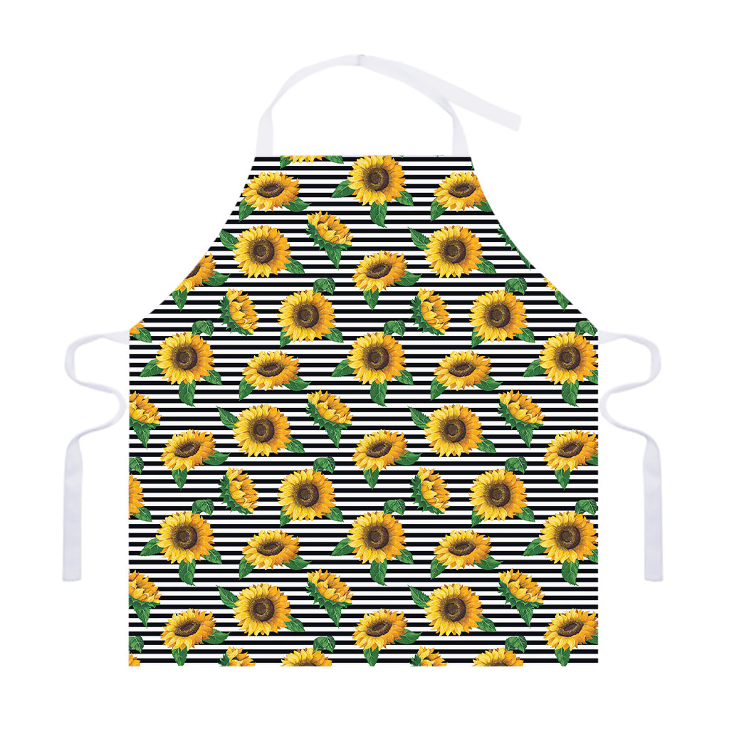 Stripe Sunflower Pattern Print Adjustable Apron