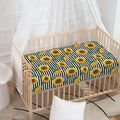 Stripe Sunflower Pattern Print Baby Crib Sheet