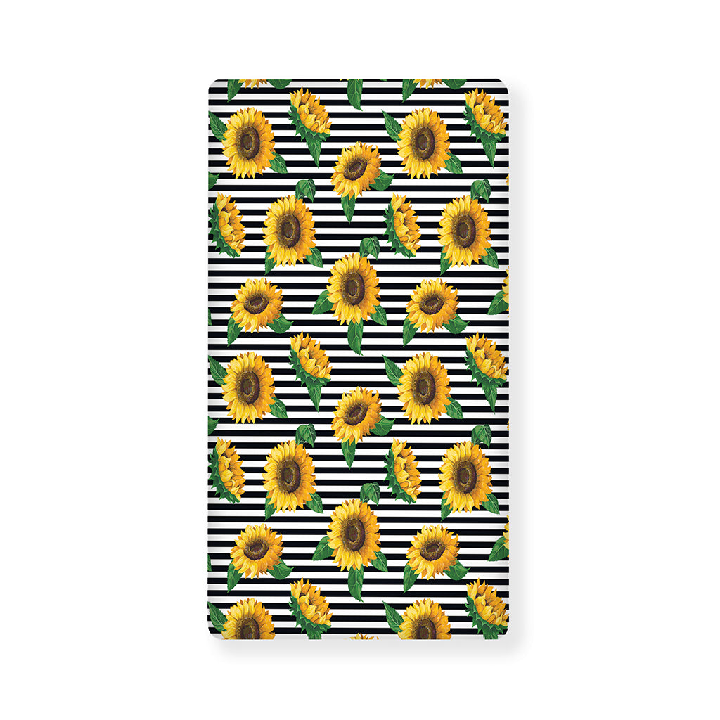 Stripe Sunflower Pattern Print Baby Crib Sheet