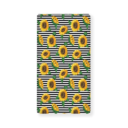 Stripe Sunflower Pattern Print Baby Crib Sheet