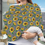 Stripe Sunflower Pattern Print Baby Seat Cover