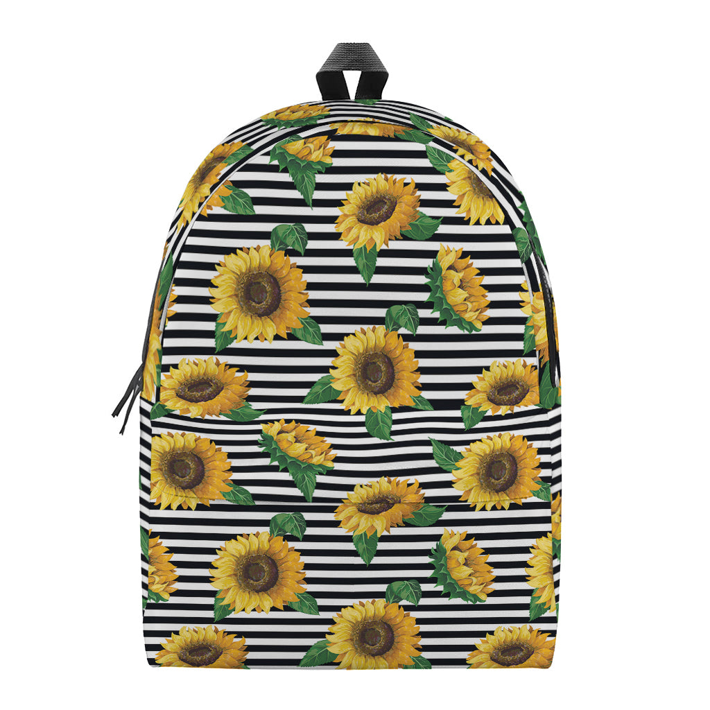Stripe Sunflower Pattern Print Backpack