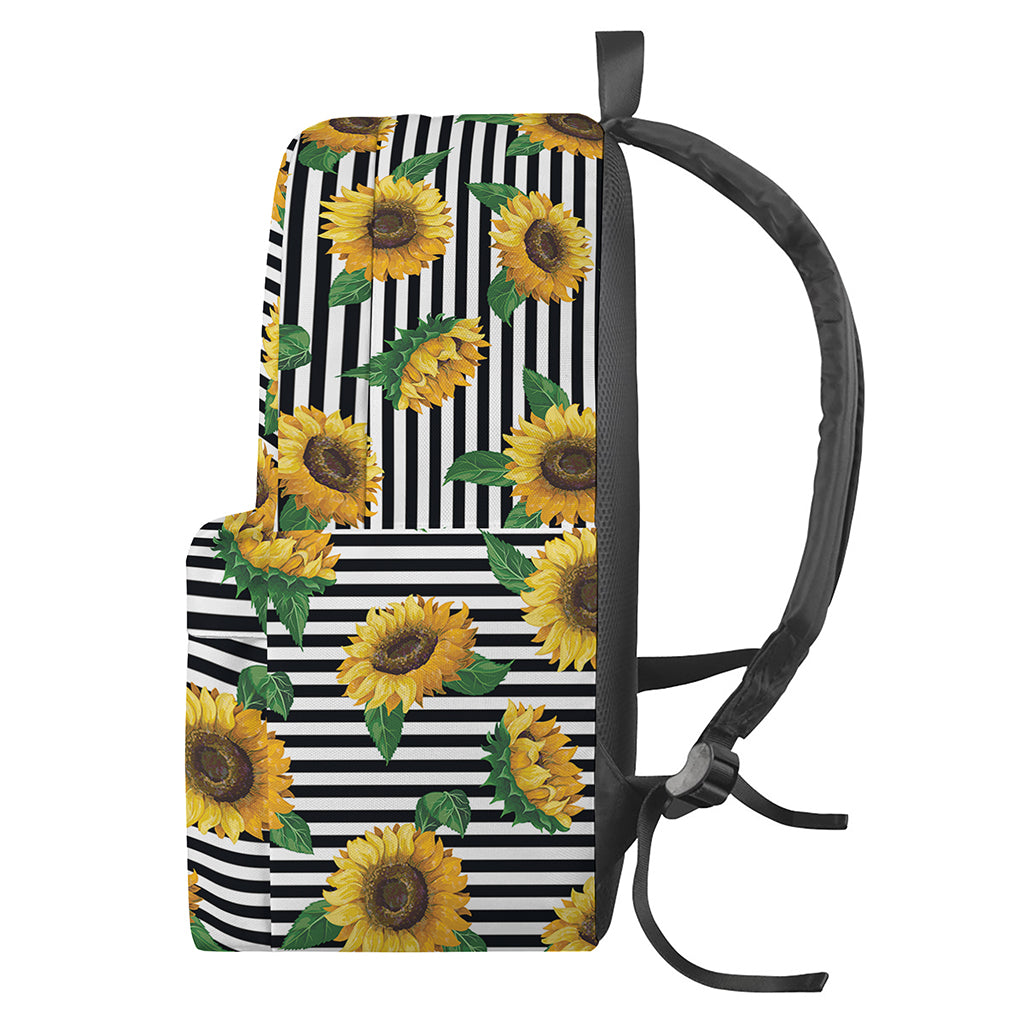 Stripe Sunflower Pattern Print Backpack