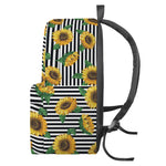 Stripe Sunflower Pattern Print Backpack