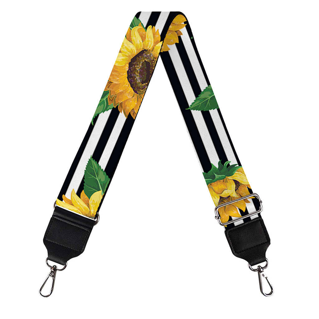 Stripe Sunflower Pattern Print Bag Strap