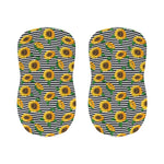 Stripe Sunflower Pattern Print Bar Stool Covers