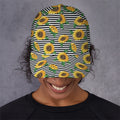 Stripe Sunflower Pattern Print Baseball Cap