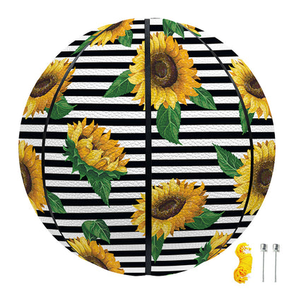 Stripe Sunflower Pattern Print Basketball