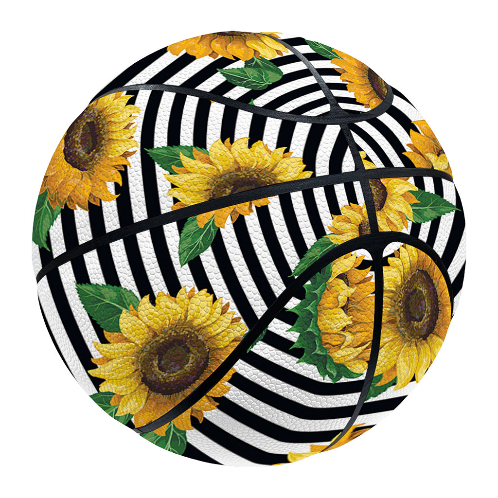 Stripe Sunflower Pattern Print Basketball