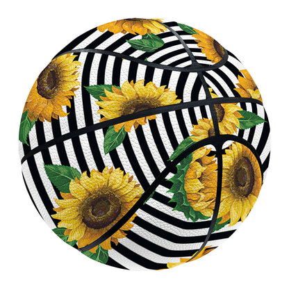 Stripe Sunflower Pattern Print Basketball
