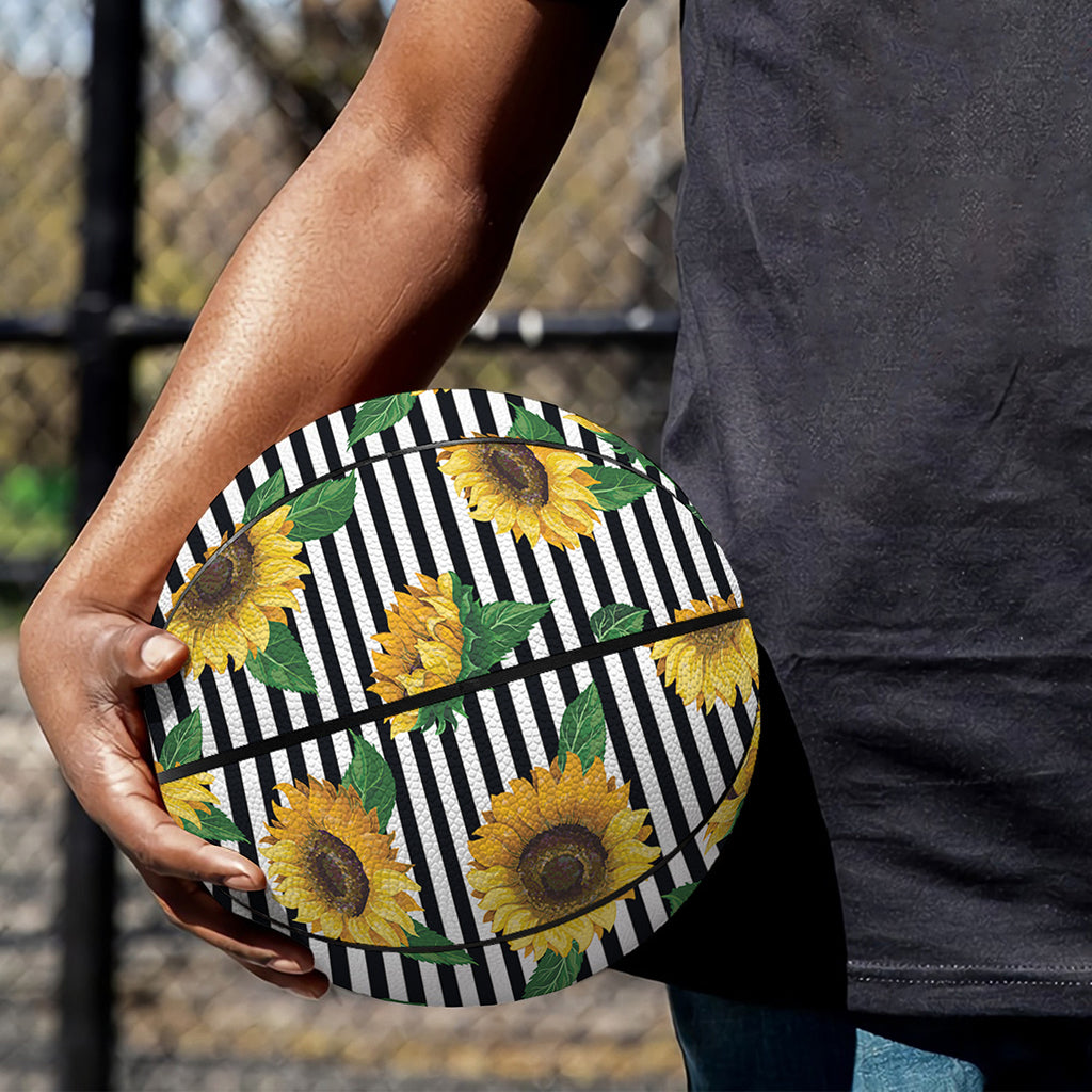 Stripe Sunflower Pattern Print Basketball