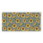 Stripe Sunflower Pattern Print Beach Towel