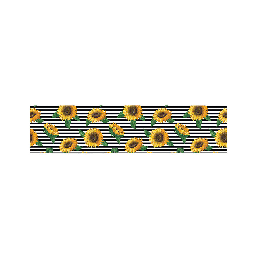 Stripe Sunflower Pattern Print Bed Runner