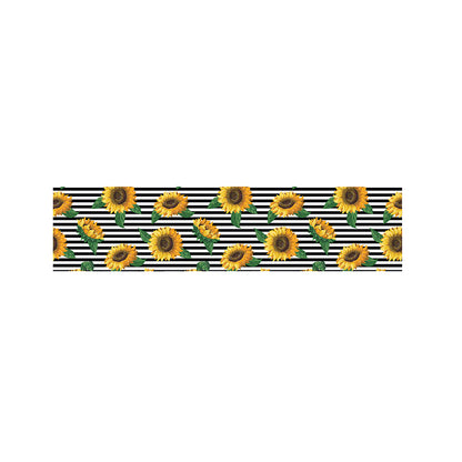 Stripe Sunflower Pattern Print Bed Runner