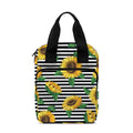 Stripe Sunflower Pattern Print Bible Tote Bag