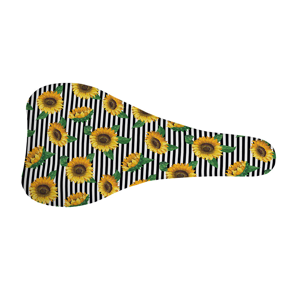 Stripe Sunflower Pattern Print Bicycle Seat Cover