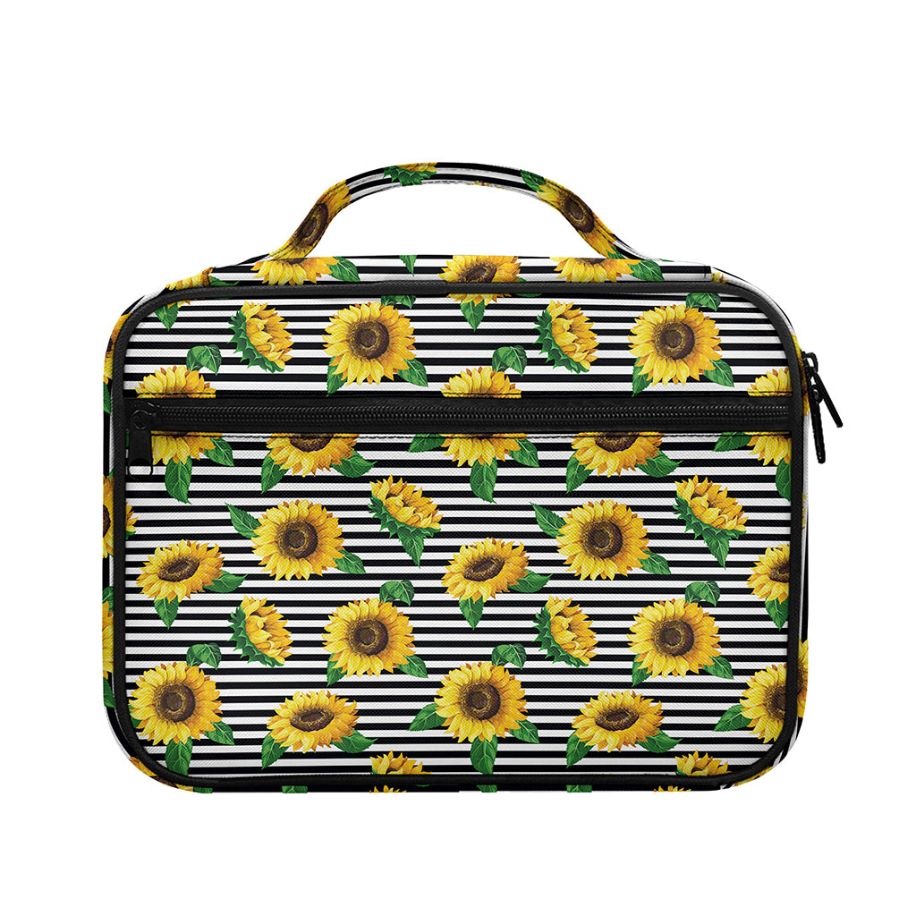 Stripe Sunflower Pattern Print Briefcase Bible Bag