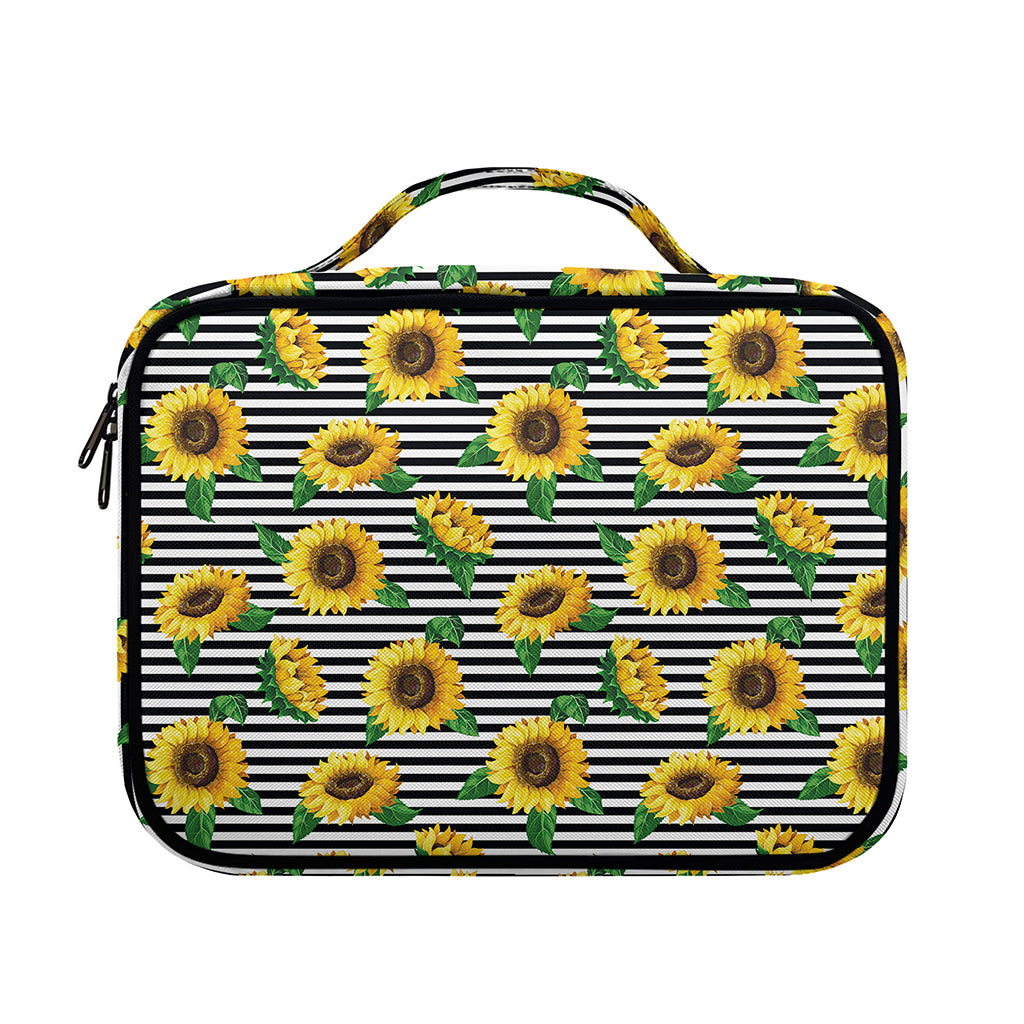 Stripe Sunflower Pattern Print Briefcase Bible Bag