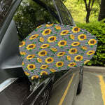 Stripe Sunflower Pattern Print Car Side Mirror Covers