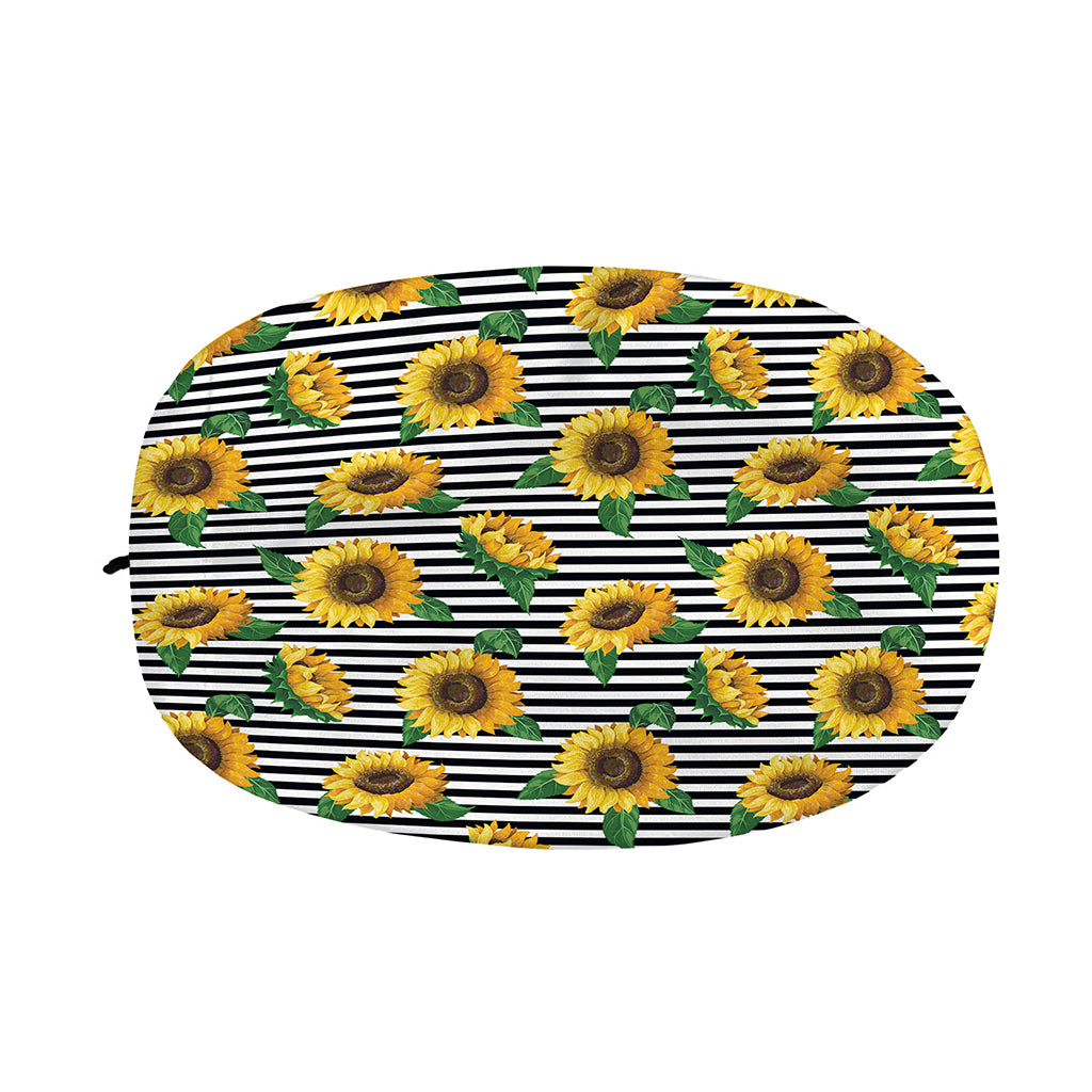 Stripe Sunflower Pattern Print Car Side Mirror Covers