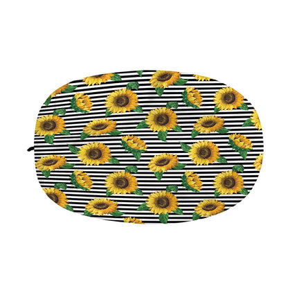Stripe Sunflower Pattern Print Car Side Mirror Covers