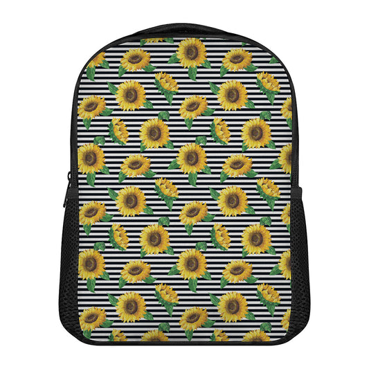 Stripe Sunflower Pattern Print Casual Backpack