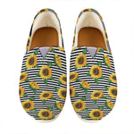 Stripe Sunflower Pattern Print Casual Shoes