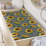 Stripe Sunflower Pattern Print Changing Pad Cover