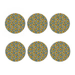 Stripe Sunflower Pattern Print Coaster Set