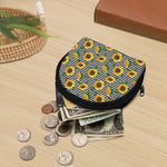Stripe Sunflower Pattern Print Coin Purse