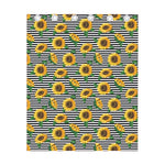 Stripe Sunflower Pattern Print Curtain