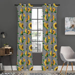 Stripe Sunflower Pattern Print Curtain