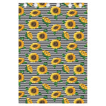 Stripe Sunflower Pattern Print Curtain