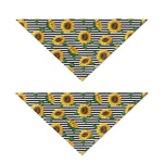 Stripe Sunflower Pattern Print Dog Bandana