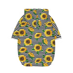 Stripe Sunflower Pattern Print Dog Zip Up Hoodie