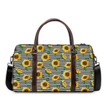 Stripe Sunflower Pattern Print Duffle Bag