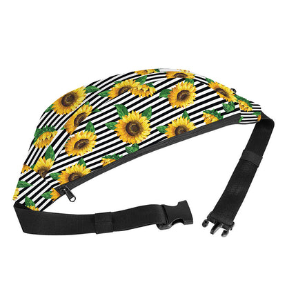 Stripe Sunflower Pattern Print Fanny Pack
