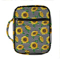 Stripe Sunflower Pattern Print Front Pocket Bible Bag
