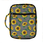 Stripe Sunflower Pattern Print Front Pocket Bible Bag
